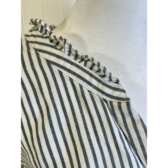 Knox Rose Long sleeve Black/White Pinstrip shirt with Pearl snap buttons Sz XL - Picture 4 of 11